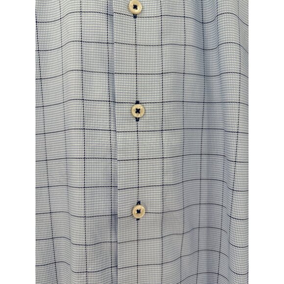 Lorenzo Uomo Mens Regular Fit Blue Checkered Dress Shirt 15 1/2 34-35 - Picture 3 of 8